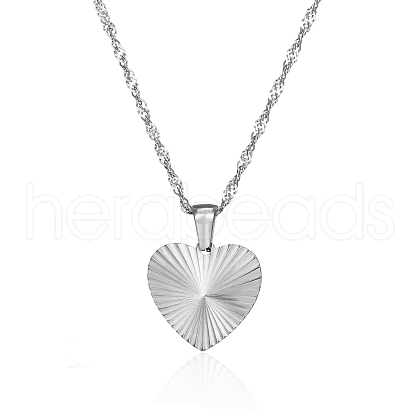 Stylish Stainless Steel Heart Pendant Necklace for Women's Daily Wear RH2870-2-1