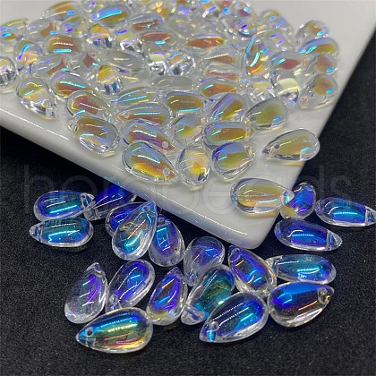 Handmade Lampwork Charms LAMP-WH0009-07A-01-1