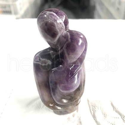 Natural Amethyst Carved Healing Couple Figurines PW-WG76783-10-1