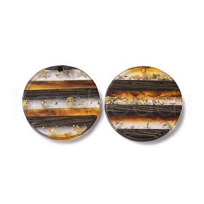 Transparent Resin & Walnut Wood Pendants RESI-TAC0017-68B-01-1