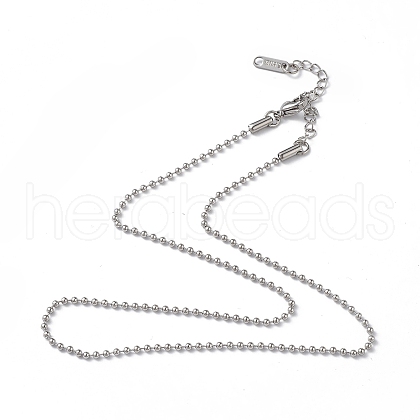 Non-Tarnish 304 Stainless Steel Ball Chain Necklace for Men Women NJEW-K245-017A-1