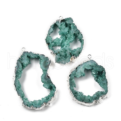 Dyed Nuggets Natural Druzy Geode Agate Big Pendants G-M287-08-S-1