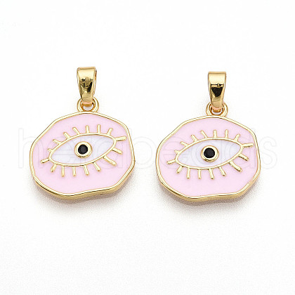 Brass Micro Pave Cubic Zirconia Pendants KK-T070-68B-1