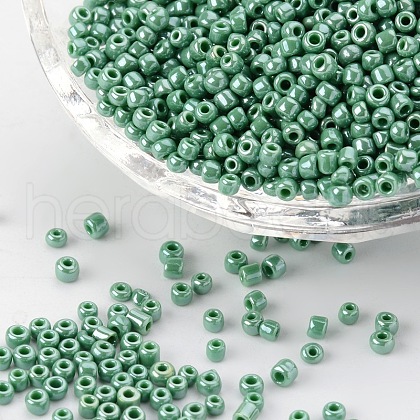 DIY Craft Beads 12/0 Opaque Colors Lustered Round Glass Seed Beads X-SEED-A012-2mm-127-1