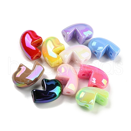 UV Plating Opaque Iridescent Acrylic Beads MACR-P040-16B-1