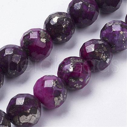 Natural Pyrite Beads Strands G-K181-K03-1