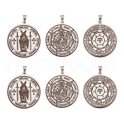 Unicraftale 6Pcs 3 Style 304 Stainless Steel Pendants STAS-UN0044-46-1