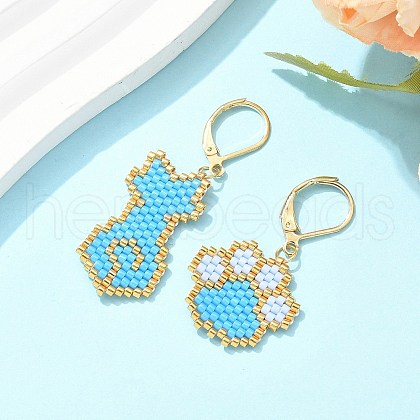 304 Stainless Steel Leverback Earrings for Women EJEW-MZ00406-02-1