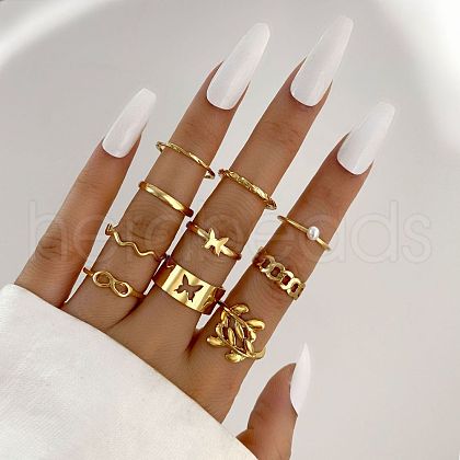 10Pcs Alloy Finger Rings WG2E3D2-05-1