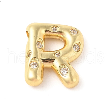 Brass Micro Pave Clear Cubic Zirconia Pendant KK-Z046-01G-R-1