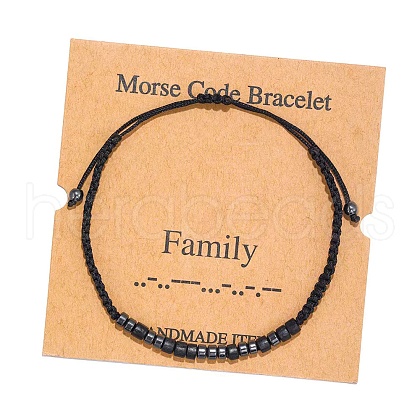 Synthetic Hematite Heishi Braided Bead Bracelet BV7614-1