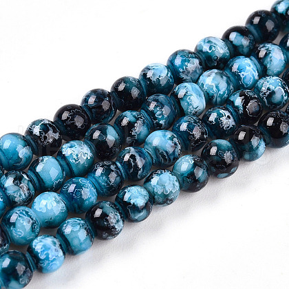 Baking Painted Glass Beads Strands DGLA-N003-4mm-A08-1