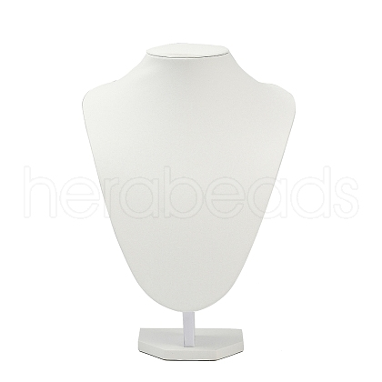 MDF Covered with PU Leather Bust Shaped Necklace Display Stands ODIS-S015-02B-1