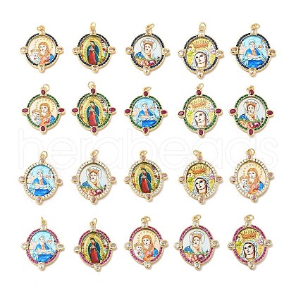 Brass Micro Pave Cubic Zirconia Pendants ZIRC-E006-02G-M-1