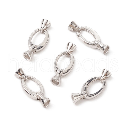 Anti-Tarnish Rhodium Plated 925 Sterling Silver Key Clasps STER-F037-140P-1