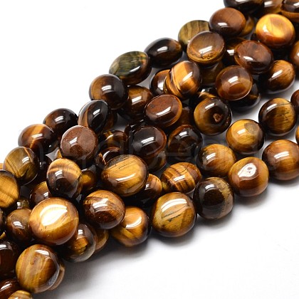 Natural Tiger Eye Nuggets Beads Strands X-G-J336-03-1