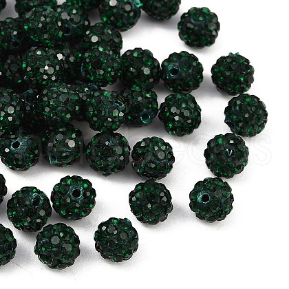 Polymer Clay Rhinestone Beads RB-H284-6MM-Half-205-1