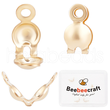 Beebeecraft 6Pcs Brass Bead Tips KK-BBC0013-75-1