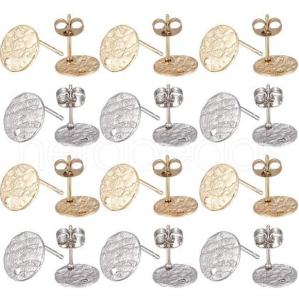 SUNNYCLUE 40Pcs 2 Colors Ion Plating(IP) 304 Stainless Steel Stud Earring Findings STAS-SC0005-32-1