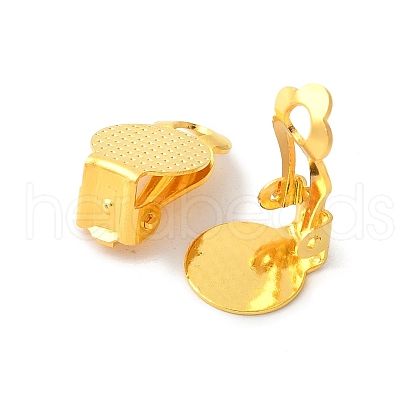 Brass Rack Plating Clip-on Earrings Findings KK-L184-24G-1