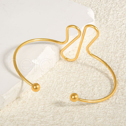 European and American Style 304 Stainless Steel Cuff Bangles for Women PT2723-2-1