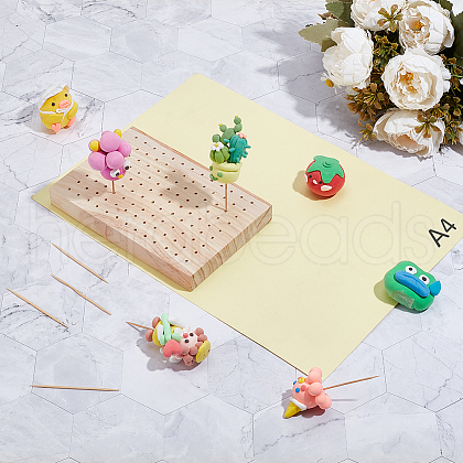 117-Hole Oak Wooden Food Skewer Display Holder WOOD-WH0030-16B-1