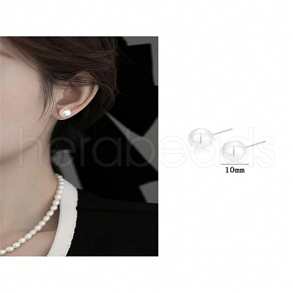 Mother's Day Jewellery Elegant Vintage Style 999 Silver Faux Pearl Stud Earrings for Women ES4450-2-1