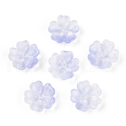 Baking Painted Transparent Glass Bead Caps DGLA-N004-14-1