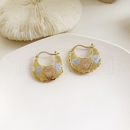 Heart Brass Hoop Earrings FS-WGED0F1-01-1