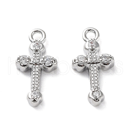 Rack Plating Brass Micro Pave Cubic Zirconia Pendants KK-K333-79P-1