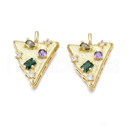 Brass Micro Pave 
Cubic Zirconia Pendants ZIRC-N039-224-1