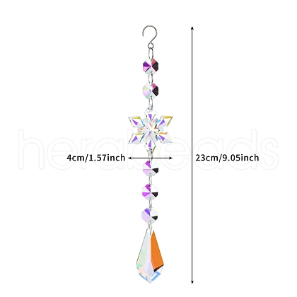 Snowflake Faceted Glass Suncatchers PW-WG24776-01-1