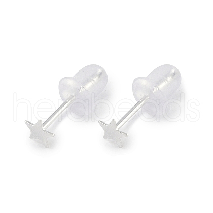 999 Fine Silver Stud Earrings for Women EJEW-S215-30S-06-1