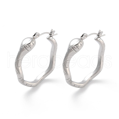 Non-Tarnish 304 Stainless Steel Hoop Earrings EJEW-K281-03P-1