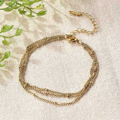 304 Stainless Steel Multi-strand Bracelets BJEW-Q051-02G-B-1