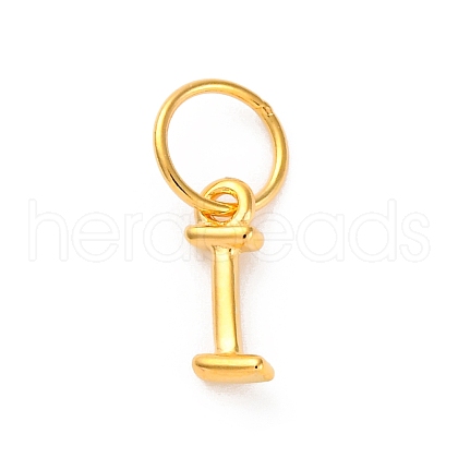 925 Sterling Silver Letter Charms with Jump Rings STER-R008-01G-I-1
