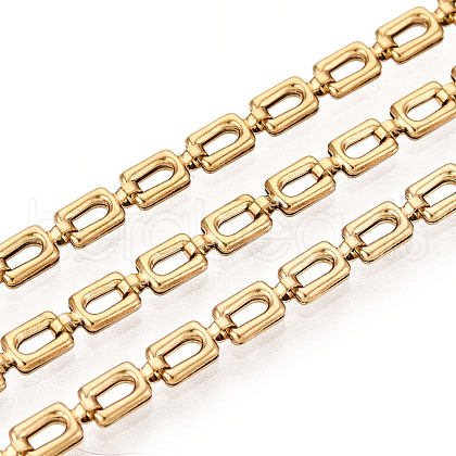 304 Stainless Steel Rectangle Link Chains STAS-T066-68G-1