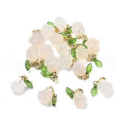 Natural Agate Rose Pendant Decorations G-U025-02G-1