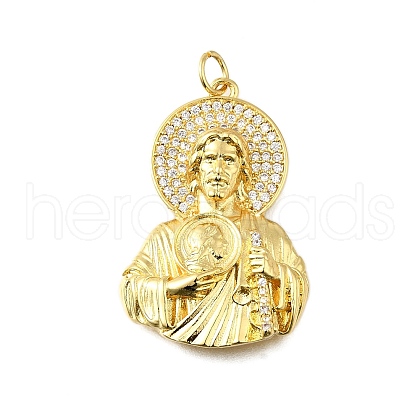 Brass Micro Pave Cubic Zirconia Pendants KK-S523-20G-B-1