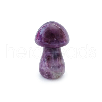 Natural Amethyst Healing Mushroom Figurines PW-WG61562-15-1