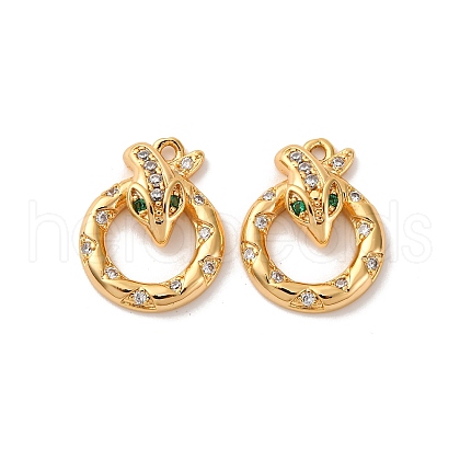 Brass Micro Pave Cubic Zirconia Pendants KK-K382-39G-1