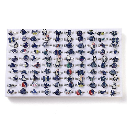 100Pcs Adjustable Mood Ring RJEW-B029-07-1