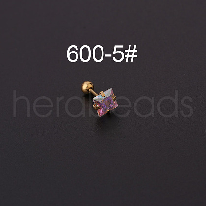 316L Surgical Stainless Steel Clear AB Cubic Zirconia Cartilage Earrings WG3C59B-13-1