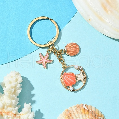 Alloy Enamel & Rhineston & Plastic Keychain KEYC-YW00076-01-1