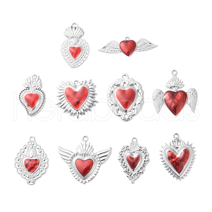 304 Stainless Steel Enamel Pendants STAS-K303-04P-1