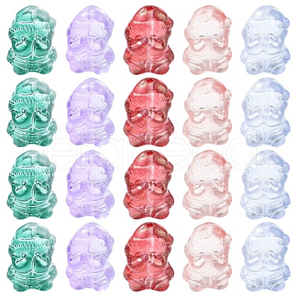 40Pcs Christmas Theme Transparent Glass Beads GLAA-FS0001-87A-1