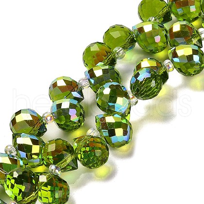 Electroplate Glass Beads Strands X-EGLA-D030-17A-1