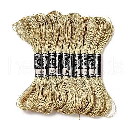 10 Skeins 12-Ply Metallic Polyester Embroidery Floss OCOR-Q057-A14-1