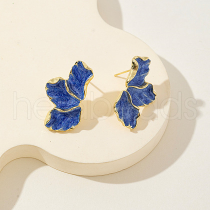 Flower Alloy Enamel Stud Earrings FS-WG50345-04-1