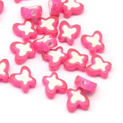 Transparent Butterfly Acrylic Beads X-TACR-Q007-01B-1